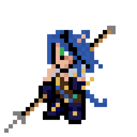 8 bit Vaste holding spear